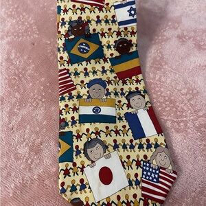 Colorful International Flag Pattern Tie